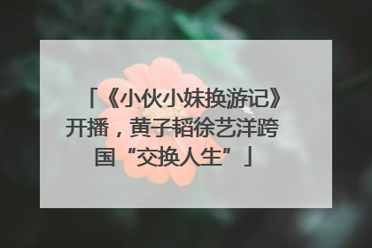 《小伙小妹换游记》开播，黄子韬徐艺洋跨国“交换人生”