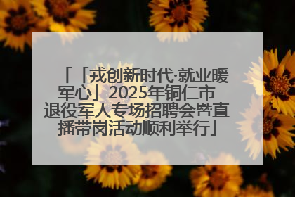 「戎创新时代·就业暖军心」2025年铜仁市退役军人专场招聘会暨直播带岗活动顺利举行