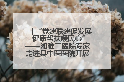 “党建联建促发展 健康帮扶暖民心”——湘雅二医院专家走进县中医医院开展健康帮扶活动