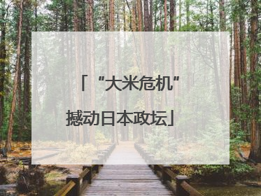 “大米危机”撼动日本政坛