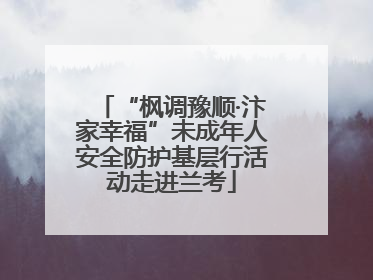 “枫调豫顺·汴家幸福”未成年人安全防护基层行活动走进兰考