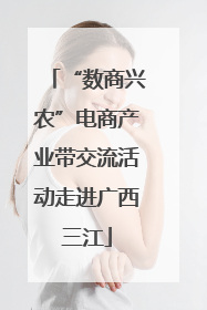 “数商兴农”电商产业带交流活动走进广西三江