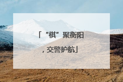 “棋”聚衡阳，交警护航