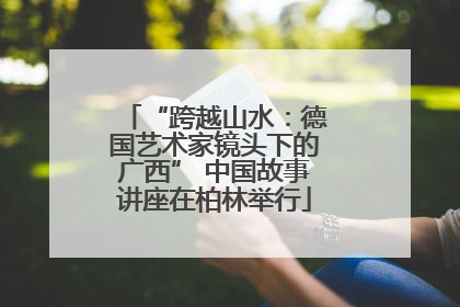 “跨越山水：德国艺术家镜头下的广西” 中国故事讲座在柏林举行