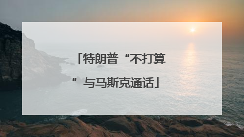 特朗普“不打算”与马斯克通话