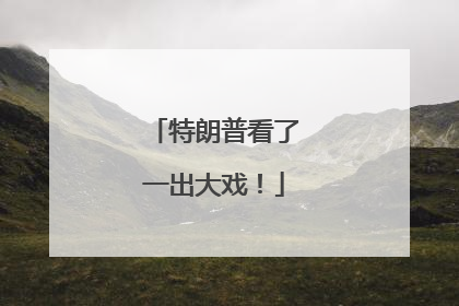 特朗普看了一出大戏！