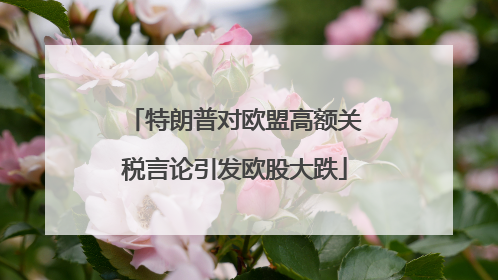 特朗普对欧盟高额关税言论引发欧股大跌