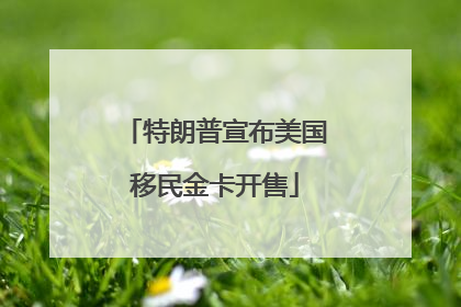 特朗普宣布美国移民金卡开售