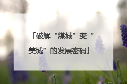 破解“煤城”变“美城”的发展密码