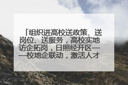 组织进高校送政策、送岗位、送服务，高校实地访企拓岗，日照经开区——校地企联动，激活人才发展“引擎”