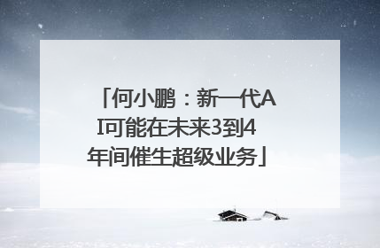 何小鹏：新一代AI可能在未来3到4年间催生超级业务