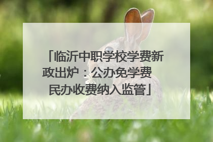 临沂中职学校学费新政出炉：公办免学费 民办收费纳入监管