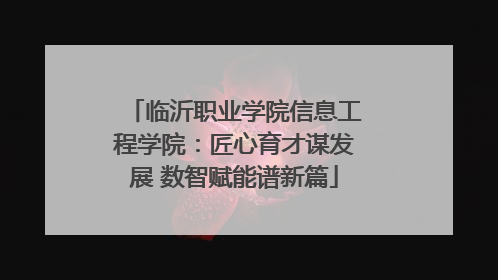 临沂职业学院信息工程学院：匠心育才谋发展 数智赋能谱新篇