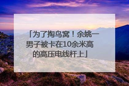 为了掏鸟窝！余姚一男子被卡在10余米高的高压电线杆上
