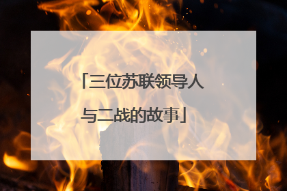 三位苏联领导人与二战的故事
