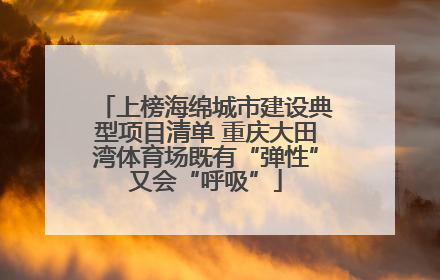 上榜海绵城市建设典型项目清单 重庆大田湾体育场既有“弹性”又会“呼吸”