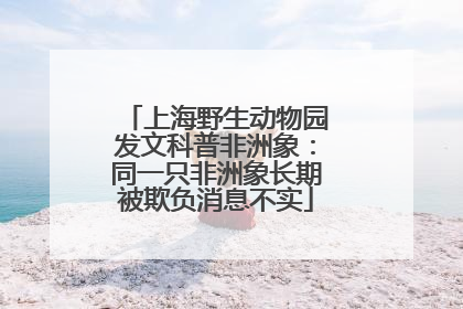 上海野生动物园发文科普非洲象：同一只非洲象长期被欺负消息不实