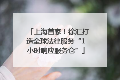上海首家！徐汇打造全球法律服务“1小时响应服务仓”
