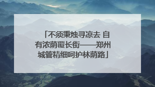 不须秉烛寻凉去 自有浓荫覆长街——郑州城管精细呵护林荫路