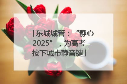 东城城管：“静心2025”，为高考按下城市静音键