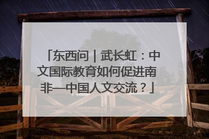 东西问｜武长虹：中文国际教育如何促进南非—中国人文交流？
