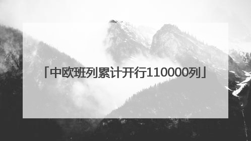 中欧班列累计开行110000列