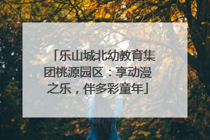 乐山城北幼教育集团桃源园区：享动漫之乐，伴多彩童年