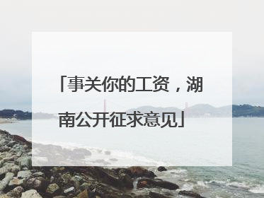 事关你的工资，湖南公开征求意见