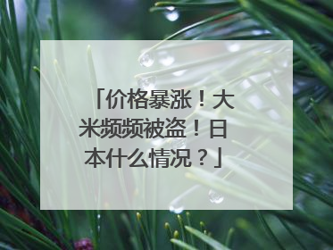 价格暴涨！大米频频被盗！日本什么情况？