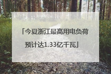 今夏浙江最高用电负荷预计达1.33亿千瓦