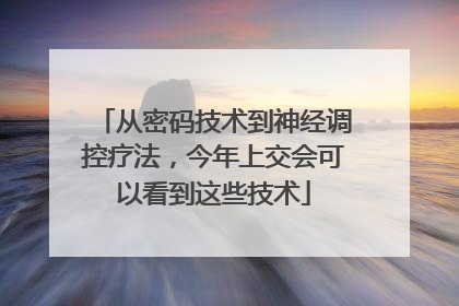 从密码技术到神经调控疗法，今年上交会可以看到这些技术