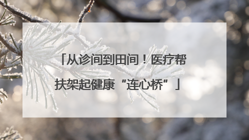 从诊间到田间！医疗帮扶架起健康“连心桥”