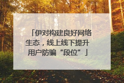 伊对构建良好网络生态，线上线下提升用户防骗“段位”