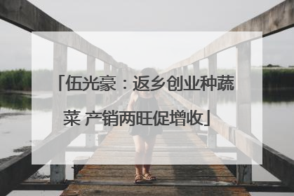 伍光豪：返乡创业种蔬菜 产销两旺促增收