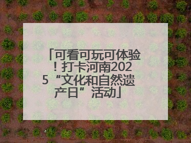 可看可玩可体验！打卡河南2025“文化和自然遗产日”活动