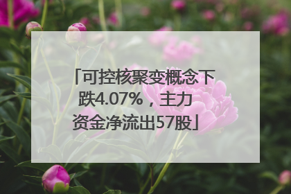 可控核聚变概念下跌4.07%，主力资金净流出57股