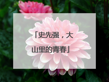 史先强，大山里的青春
