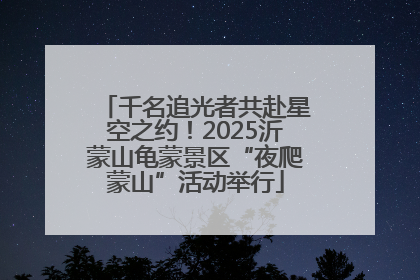 千名追光者共赴星空之约！2025沂蒙山龟蒙景区“夜爬蒙山”活动举行