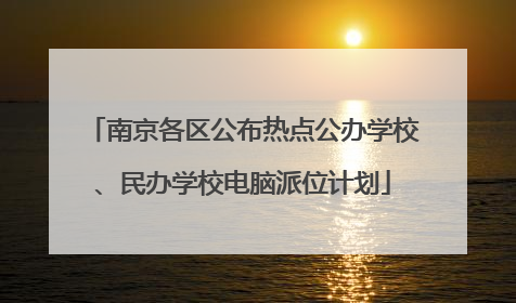 南京各区公布热点公办学校、民办学校电脑派位计划