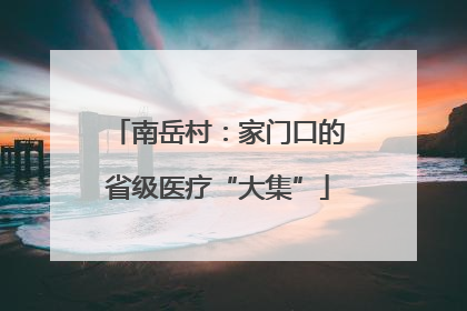 南岳村：家门口的省级医疗“大集”