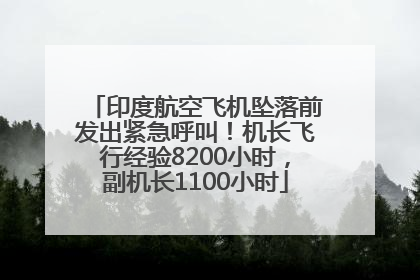 印度航空飞机坠落前发出紧急呼叫！机长飞行经验8200小时，副机长1100小时