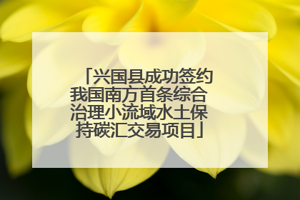兴国县成功签约我国南方首条综合治理小流域水土保持碳汇交易项目