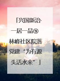 兴国新治·一居一品⑨ 林峰社区院落党建“为有源头活水来”