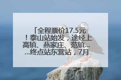 全程票价17.5元！泰山站始发，途经上高镇、燕家庄、范镇……终点站东营站，7月1日开通！
