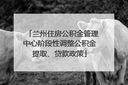 兰州住房公积金管理中心阶段性调整公积金提取、贷款政策