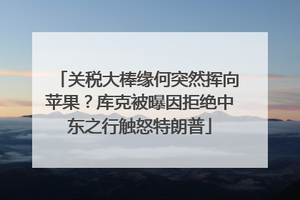 关税大棒缘何突然挥向苹果？库克被曝因拒绝中东之行触怒特朗普