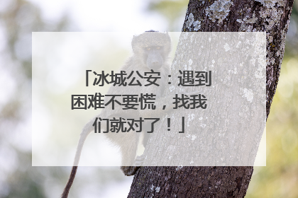 冰城公安：遇到困难不要慌，找我们就对了！