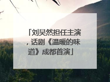刘昊然担任主演，话剧《温暖的味道》成都首演