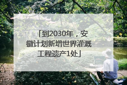到2030年，安徽计划新增世界灌溉工程遗产1处