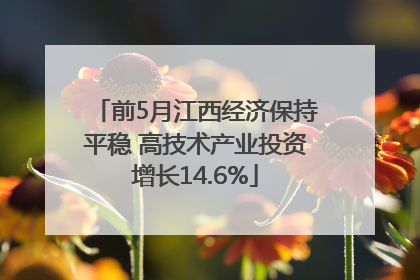 前5月江西经济保持平稳 高技术产业投资增长14.6%